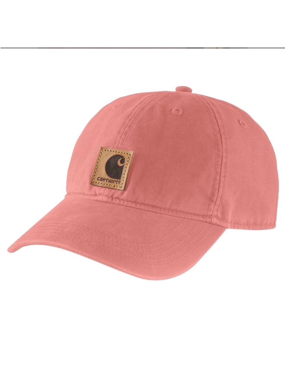 Carhartt Coral/Pink Canvas Baseball Cap Durable Hat 100% Cotton